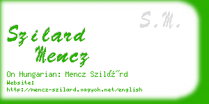 szilard mencz business card